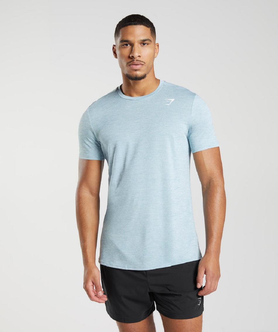 T Shirts Męskie Gymshark Arrival Niebieskie Niebieskie | PL 3788DFM